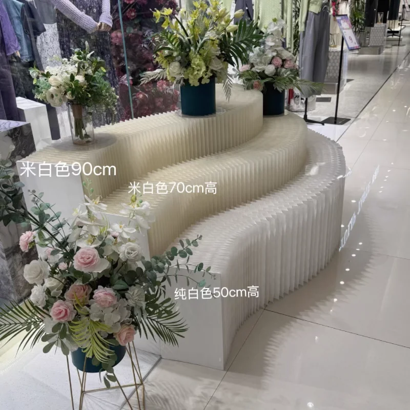 2- 6pcs Paper Folding Display Stands for Dessert Candy Tables Wedding Column Props - Showcase Product Display Racks for Events