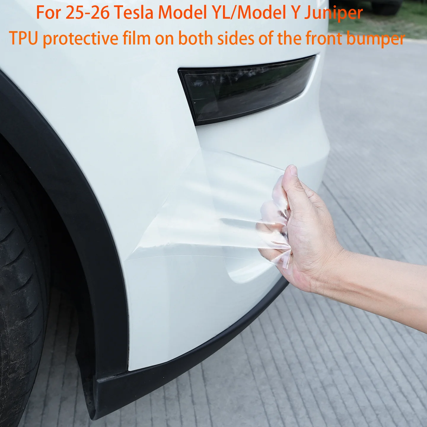 Suitable For25-26Tesla 6-seater Model YL/ModelY Juniper TPU front bumper paint protection film on both sides exterior protection