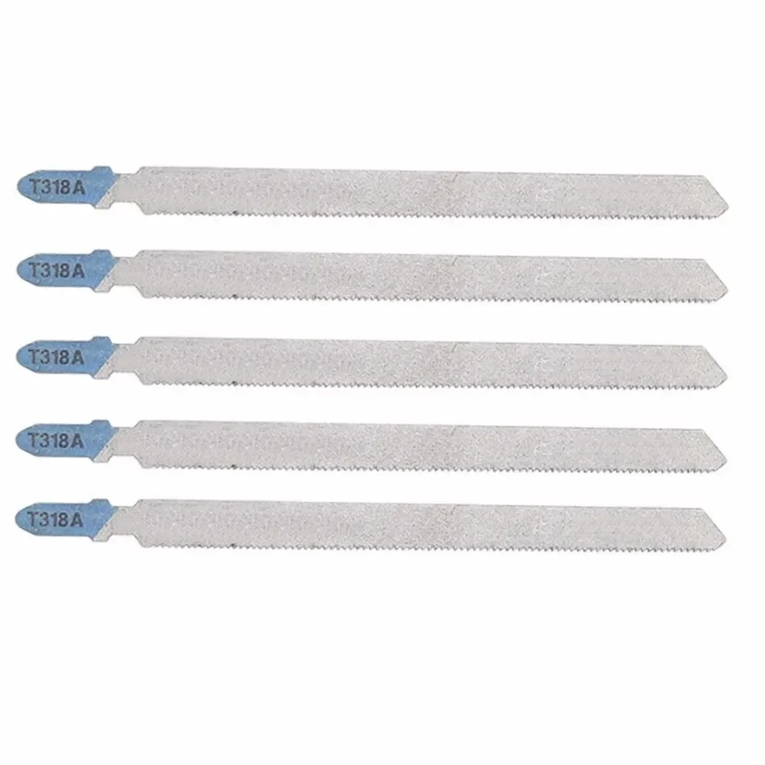 5Pcs T318A T-shank Saw Blades HCS Jigsaw Blades For Wood PVC Metal Cutting Fibreboard 132mm Length Saw Blades Reciprocating Saw