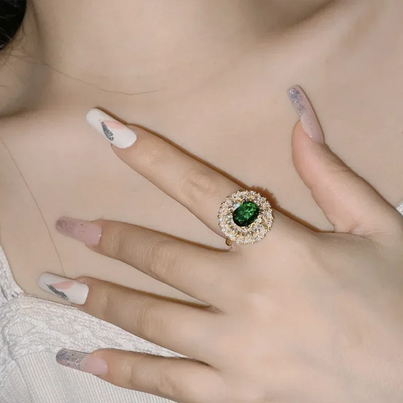 MDL مويسانيتي. نمط الأبعاد خمر تصميم التعكر الدائري 18 كيلو متعدد الطبقات حساسة الزمرد كريستال الدائري