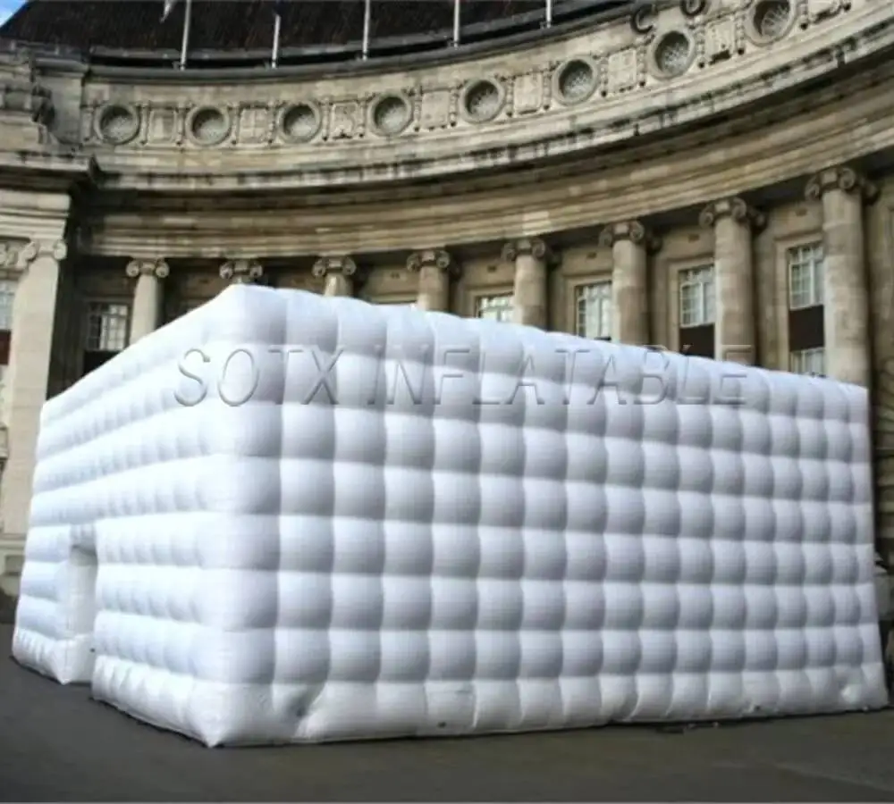 

Клуб для свадебных мероприятий, портативный большой надувной куб, палатка для вечеринок, дом со светодиодной подсветкой, белый, черный, ночной клуб, взорвать в ночь