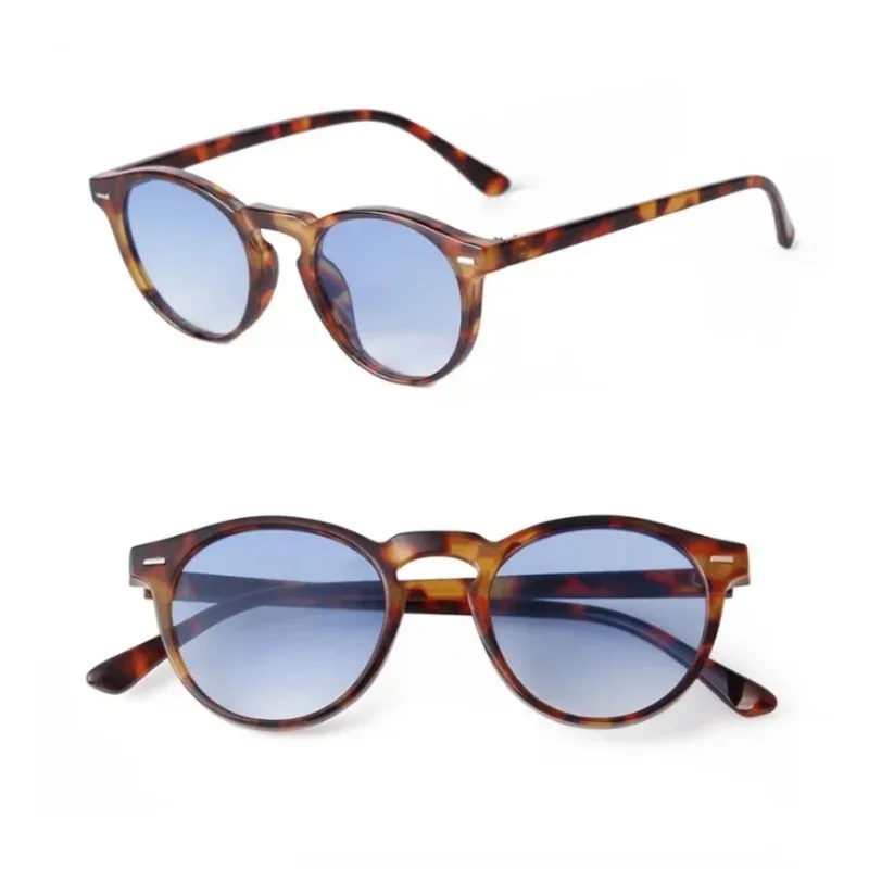 New Vintage Fashion Round Sunglasses Women Men Brand Design Retro Rivet Lens Square Glasses Summer Shading UV400 Goggles