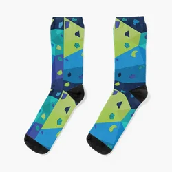 Boulder Wall (Blue and Green) Socks Stockings men cotton high quality Men's Socks Women's