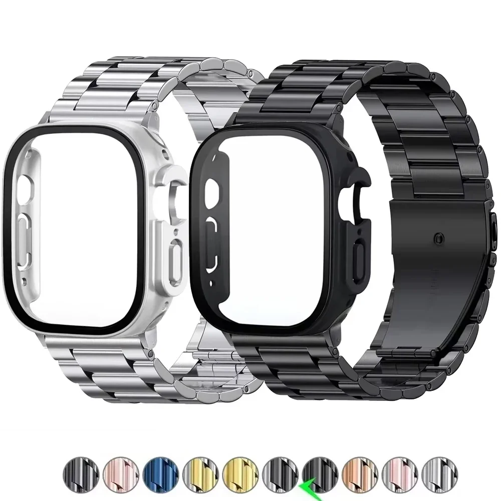 Edelstahl-Armband aus Titanlegierung für Apple Watch Band Ultra 2 49 mm 44 mm 45 mm 41 mm Armband iWatch Serie 6/7/8/9 Uhrengehäuse