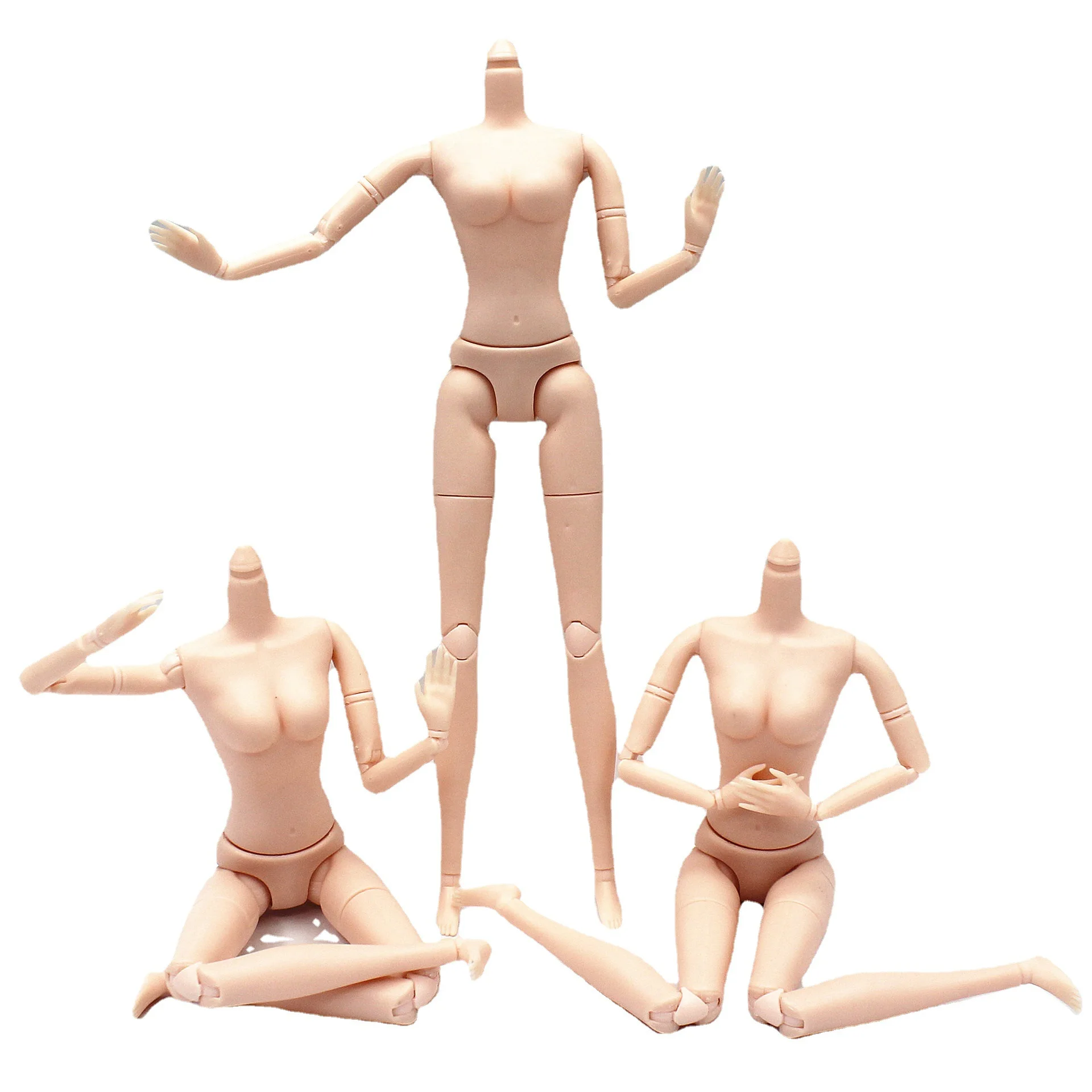 30cm Fashion Nude Doll Body 26 Joints Movable Yoga Doll Body White Skin 1/6 BJD Nude Doll Big Breasts Children DIY Accessories