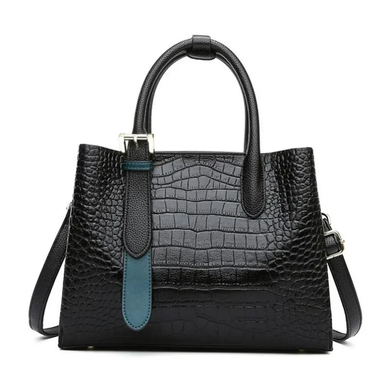 New PU Leather women's Alligator Print Handbag stylish zipper Shoulder Bags handbag - perfect for work and office use