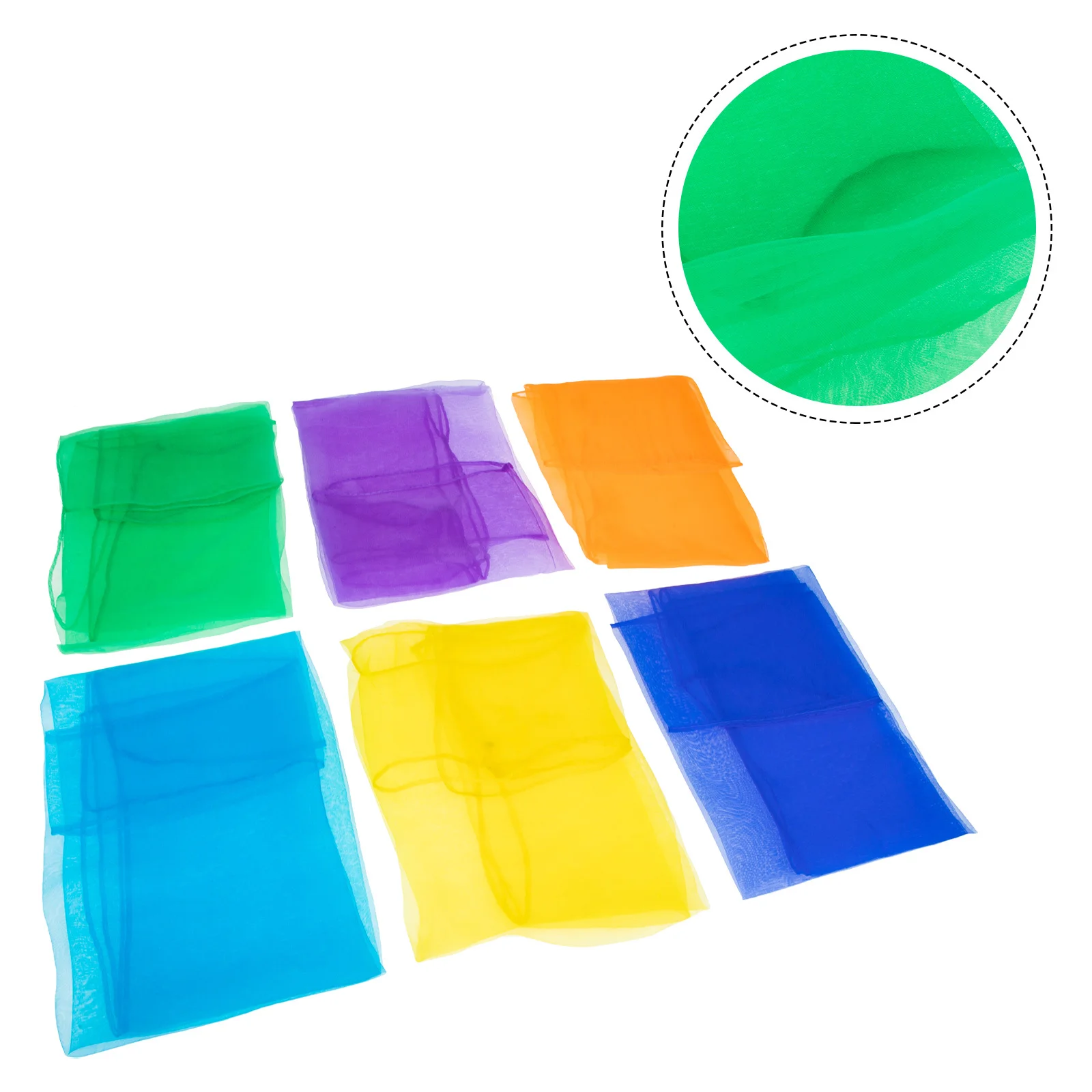 6 قطع من أوشحة الرقص الملونة بالحلوى خفيفة الوزن دعائم شعوذة أداء المسرح ملحقات الرقص المربعة الصغيرة متعددة الاستخدامات