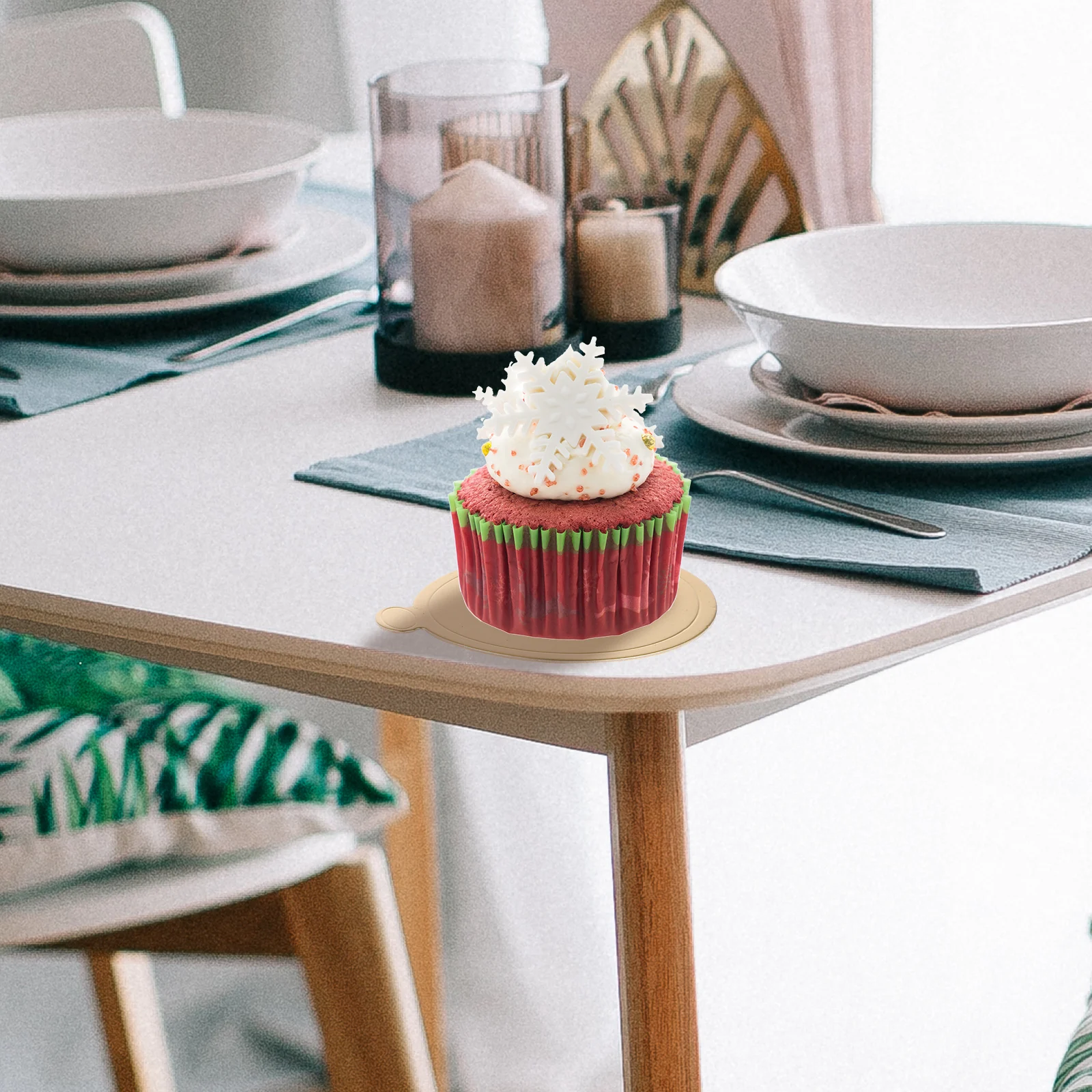 

100Pcs Mousse Cake Bases Mini Round Cake Boards Premium Food Grade Paper Cupcake Display Trays for Birthday Party Dessert Stores