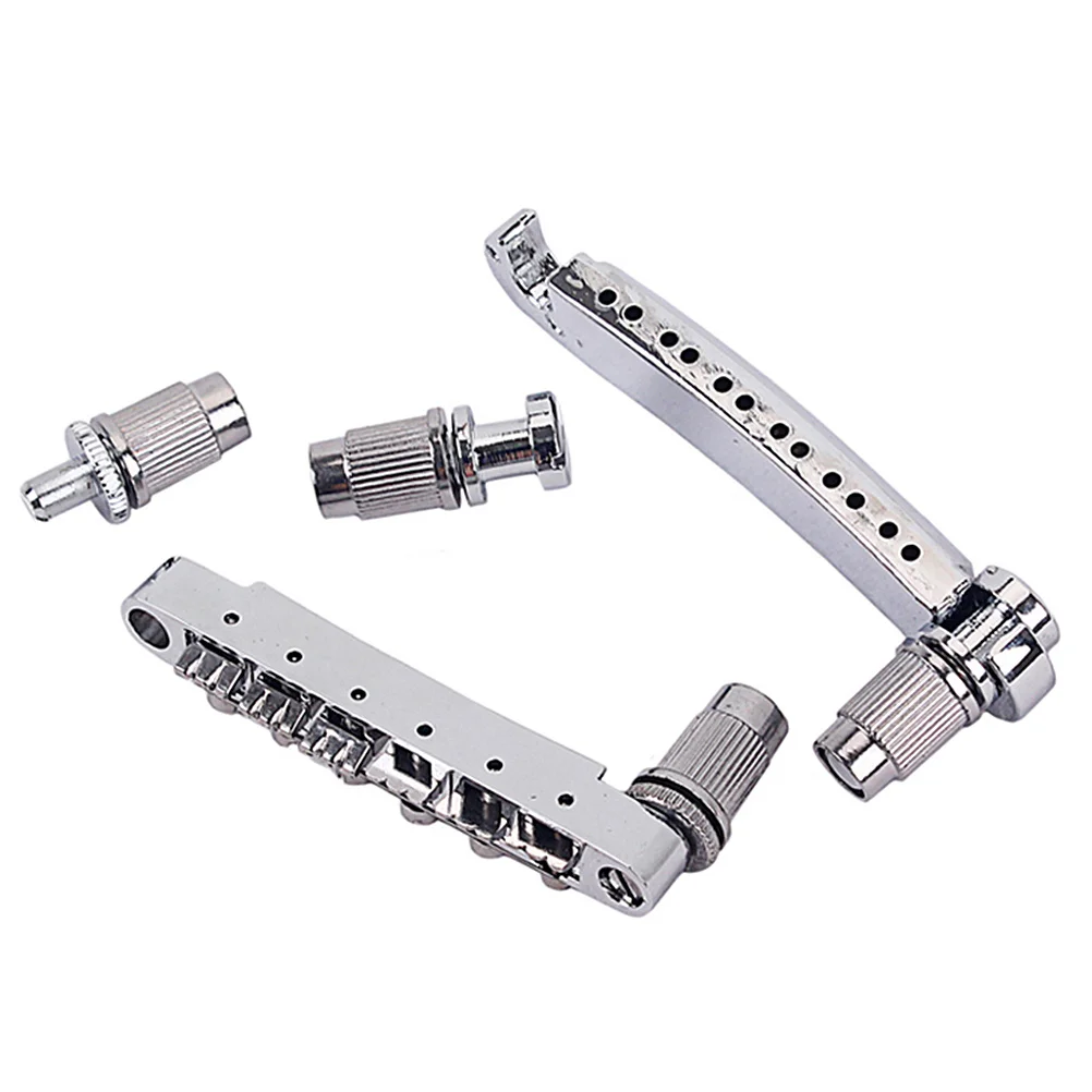 

1Pair 12 String Electric Guitar Bridge Zinc Alloy Locking Tailpiece Set Silver Replacement Parts Guitar Bridge and Saddle
