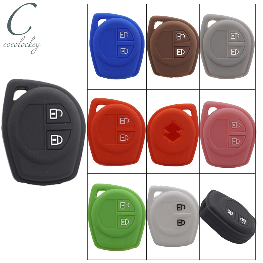 Cocolockey Silicone Rubber Key Fob Cover Case Fit For SUZUKI SWIFT SX4 ALTO VITARA IGNIS JIMNY Splash Remote Key 2 Buttons