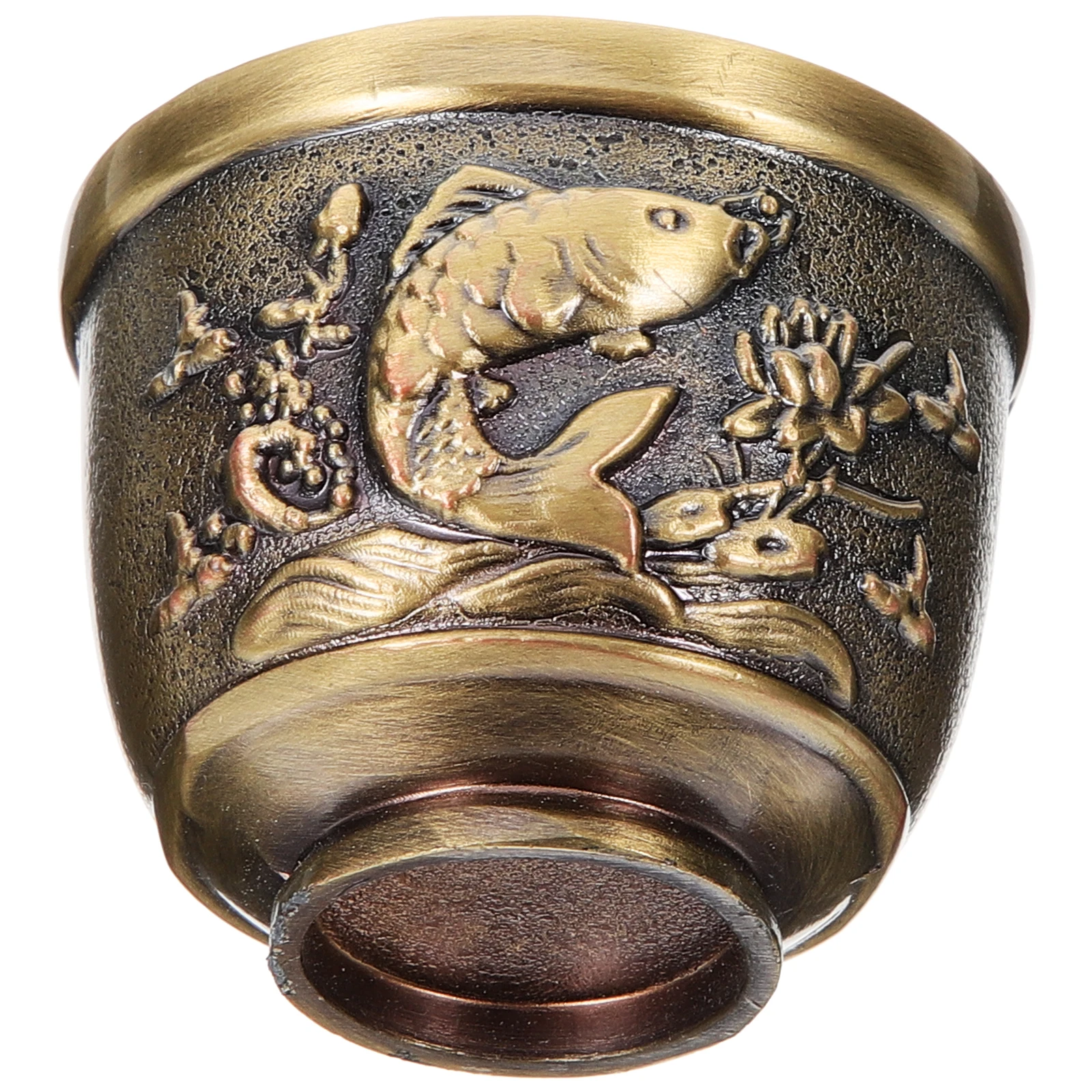 

High end Bronze Teacup Chinese Wedding Banquet Dragon Phoenix Gift Mug Wide Mouth Vintage Cup Metal Drinkware For