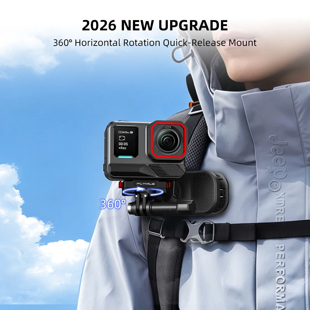 Flymile X5 Magnetische Halterung Drehbare Schnellwechselbasis mit Doppelklauen-Adapter 1/4 Schraubenloch für Insta360 Ace Pro 2 Zubehör – Detail 7