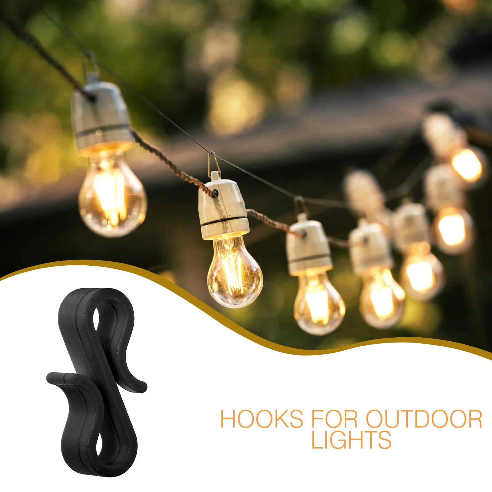 

50 Pcs Light Clips Plastic S Shape Weatherproof Holiday Christmas Gutter Hanger Outdoor Solar Lighting