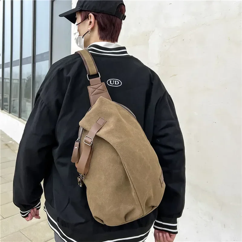 

Men's Chest Bag 2023 New Canvas Fashion Male Crossbody Bags Oxford Cloth Designer Man Student Shoulder Sling Casual Sports Phone