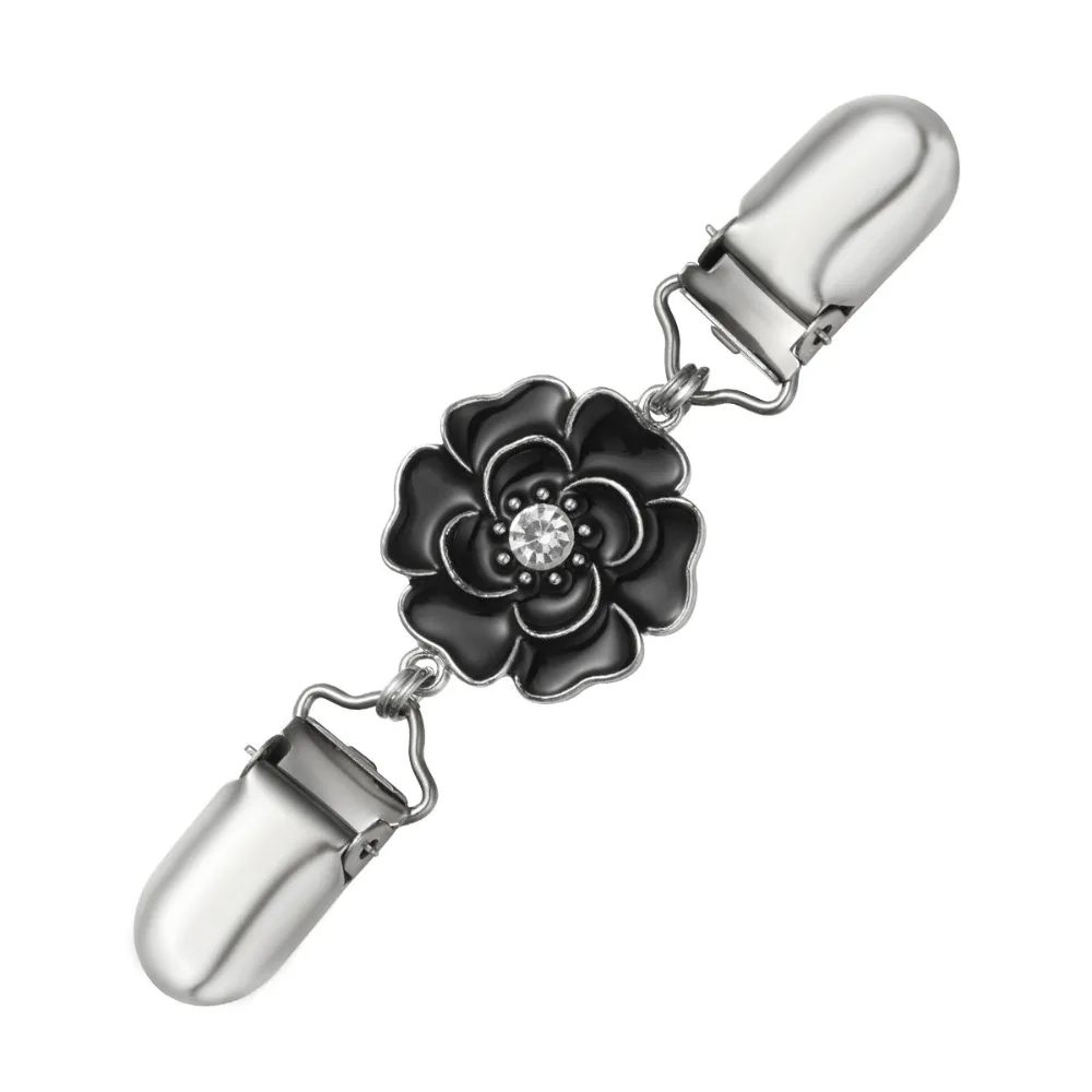 

Vintage Enamel Flower Rhinestone Brooch Pin for Women Shawl Cardigan Scarf Clip Waist Fixing Buckle Sweater Accessories