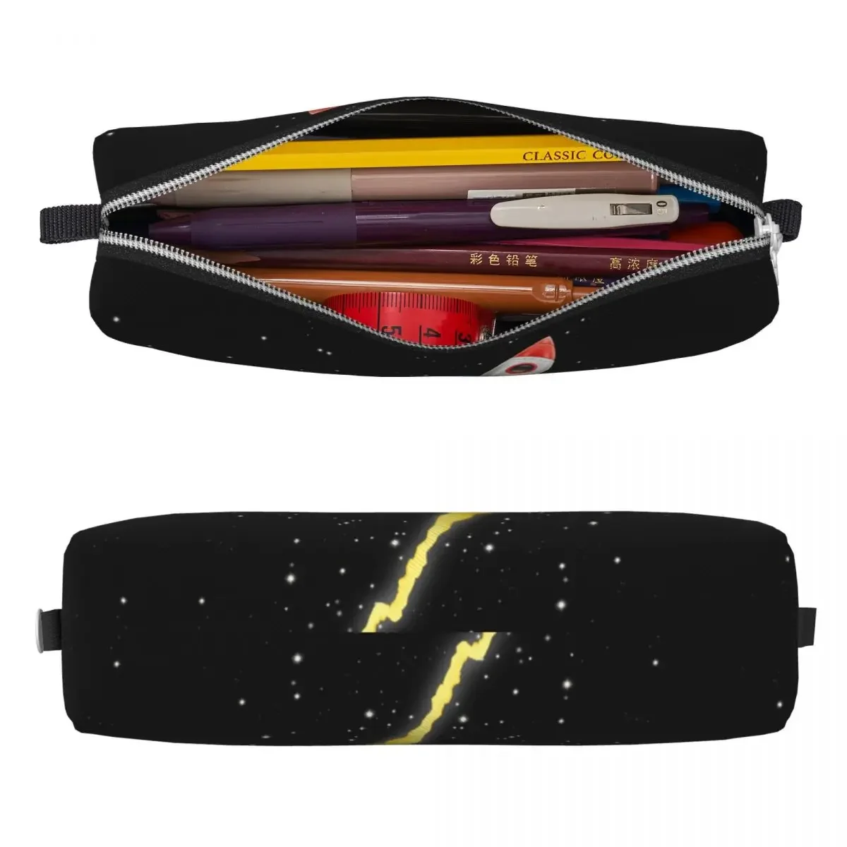 To The Moon Wall Street Pencil Cases Fashion Space Pen Holder Bag Girl Boy Large Storage Students School Gift Pencilcases