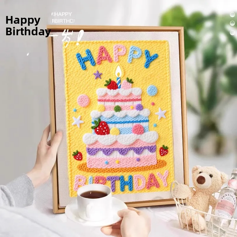 

Birthday Gift DIY Handmade Embroidery Decorative Picture Frame Hanging Or Standing Ornament Crt Kit from Puhongng