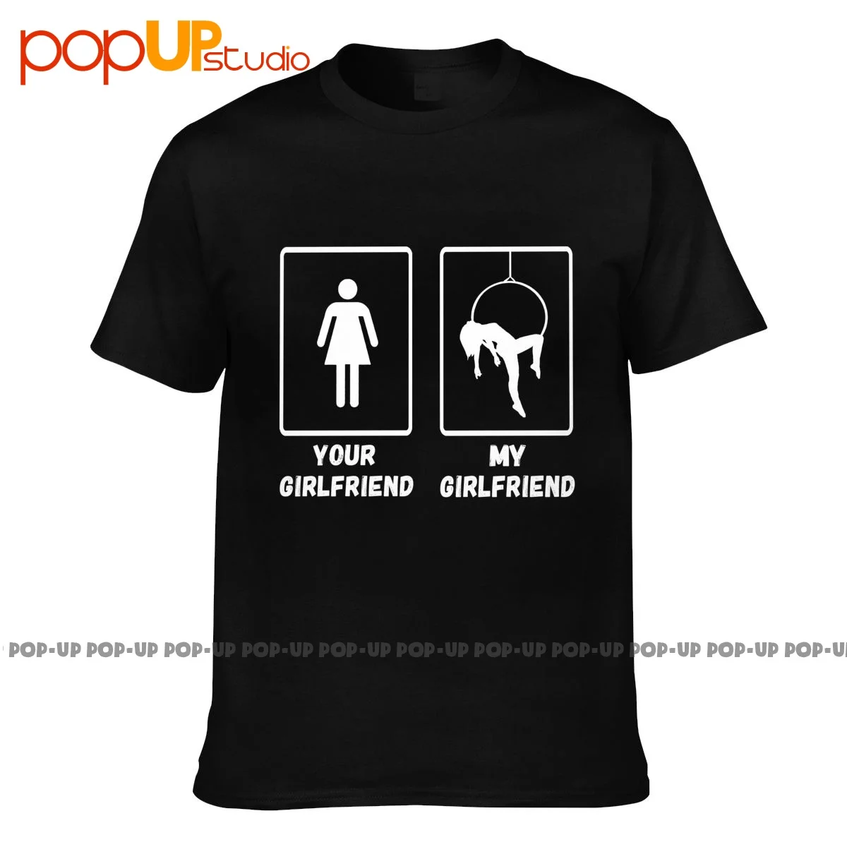 Aerial Hoop Your Girlfriend Hanging Aerialist Aerial Silk Circus Aerial Lyra T-shirt Tee Shirt Retro Hipster