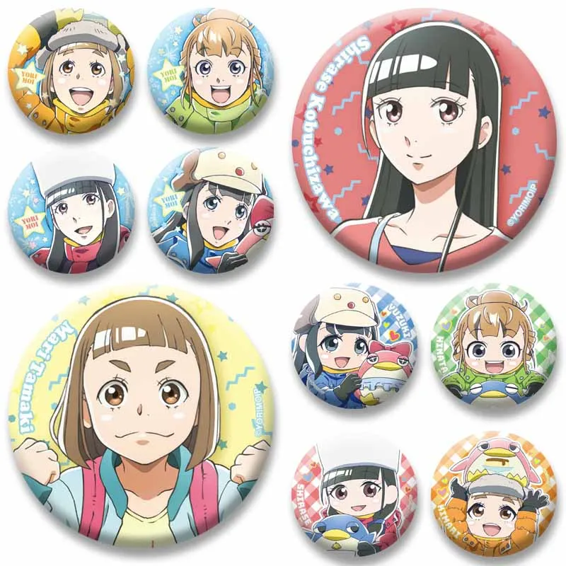 Custom Anime A Place Further Than The Universe Badge Cartoon Shirase Mari Hinata Yuzuki Button Pins Jewelry Brooch Ornament Gift