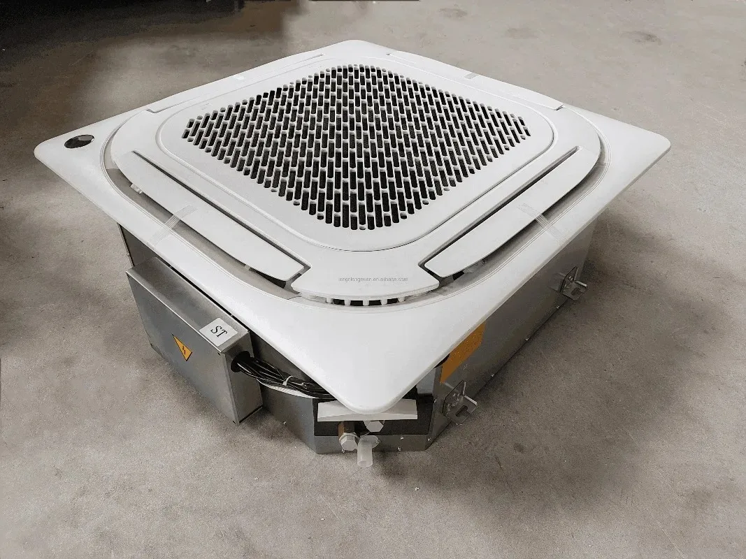 

Industrial High Efficiency Ceiling Fan Coil Unit with AC Motor Water Refrigerant 8-Way 2-Pipe Cassette Design for Hotel Use