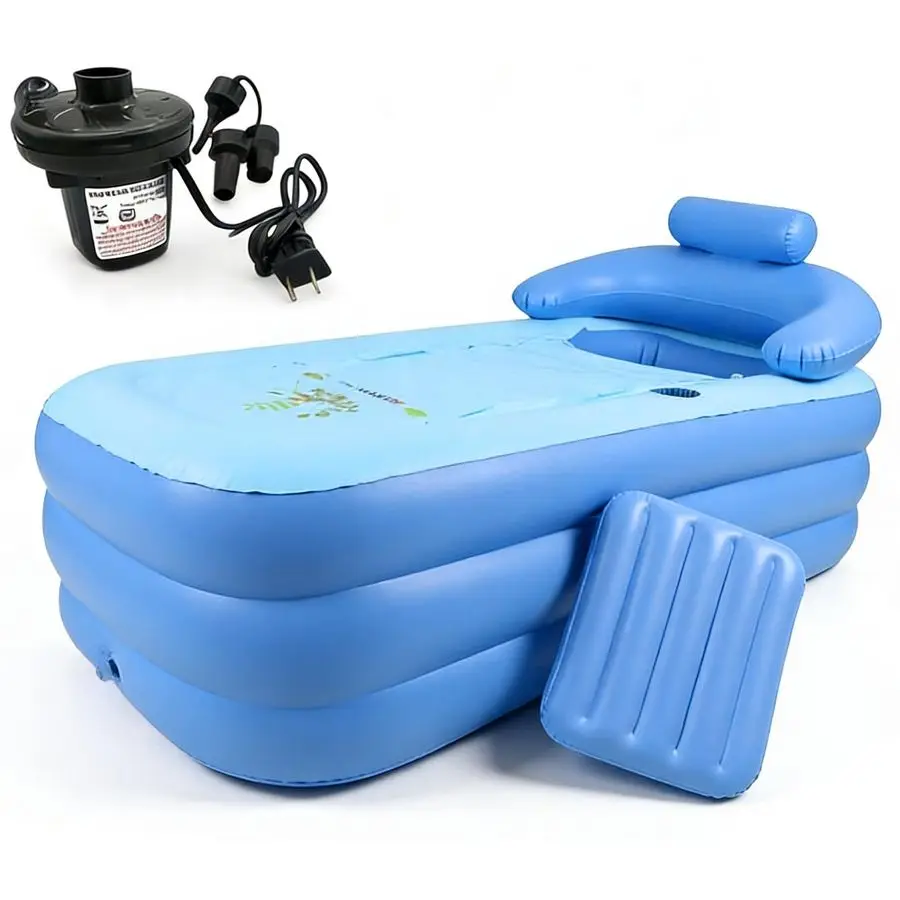 

Надувная ванна для взрослых 5.2 м с электрическим воздушным насосом, отдельностоящая портативная складная гидромассажная ванна для использования на улице и в помещении
