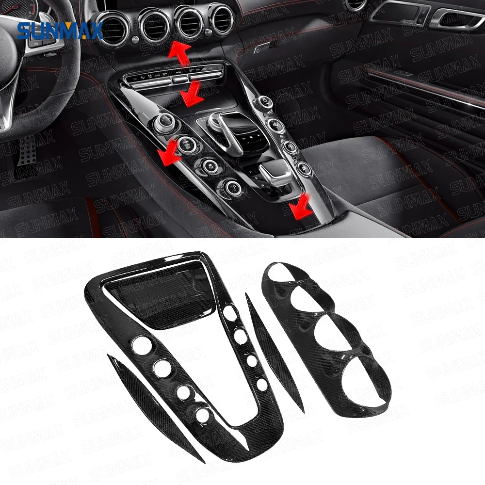 Sunmax für Mercedes Benz AMG GT 2015-2018 Innenraum-Schönungs-Kits aus Kohlefaser Instrumententafel Mittelkonsole-Abdeckung Auto