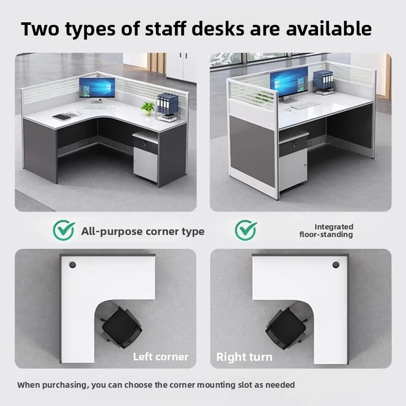 Office Desk and Chair Combination, Simple Modern Office Desk, Staff Screen Booth Desk