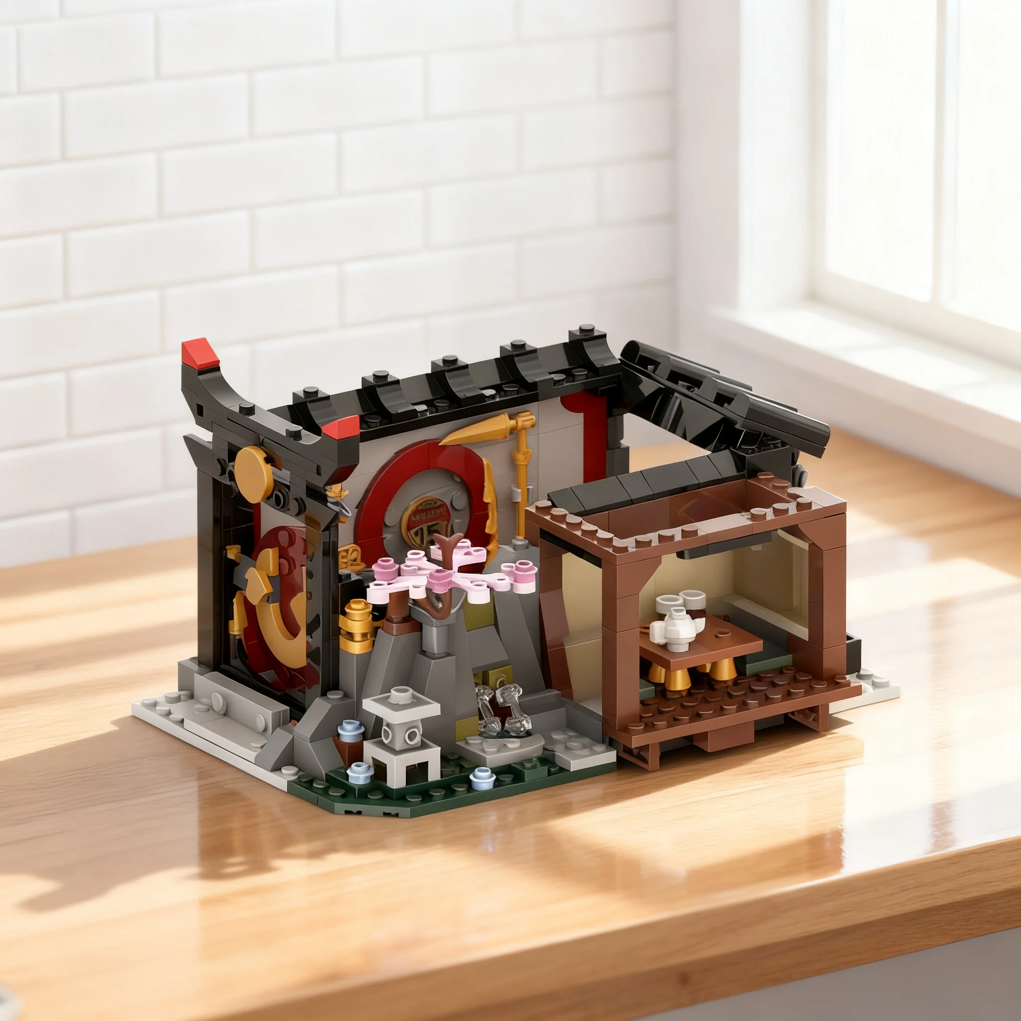 448pcs MOC Ninja Sanctuary - Forge Dojo Tea Garden - 100% Parts Used! Ninjia Model Building Blocks Christmas Gift Brick Craft