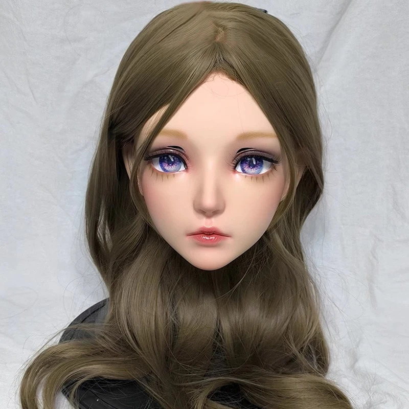 カスタマイズキャラクター女性/女の子樹脂キグ半頭/全頭アニメコスプレ日本のコスプレまたは着ぐるみマスクウィッグ、偽の目