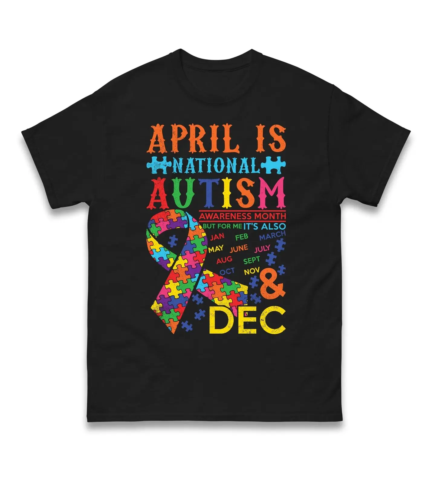 Autism Awareness Ribbon Puzzle Piece T-Shirt,Autism Awareness Support,Autistic