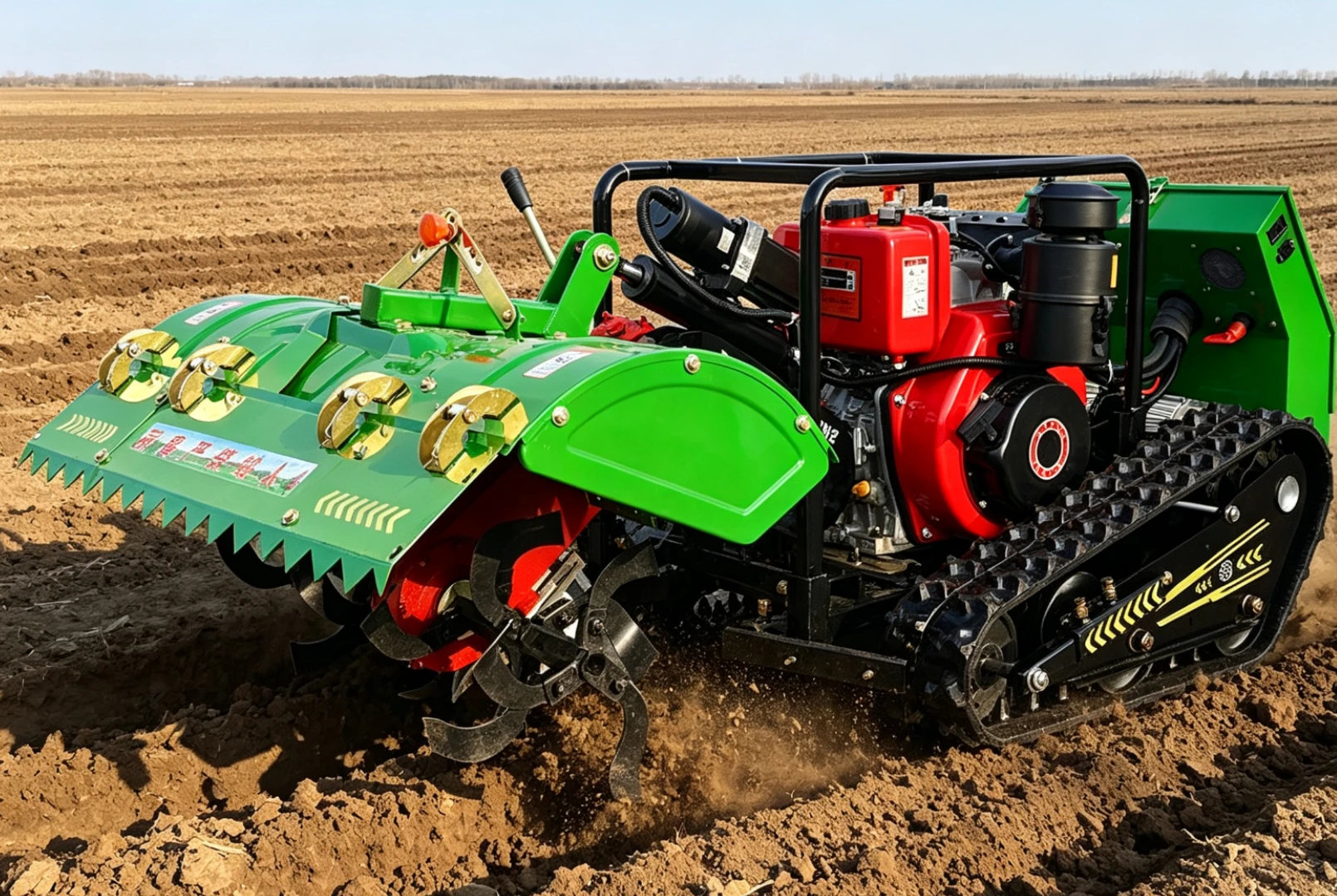 Customized remote control micro tiller track chassis orchard tea garden hill slope rotary tillage loosening soil