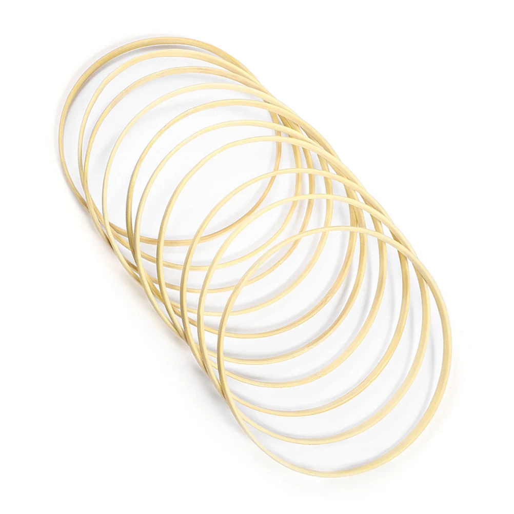 

13 Pcs Bamboo Wedding Decoration Dreamcatcher DIY Accessories Round Fan Frame Craft Yarn Lace Home Decor Portable