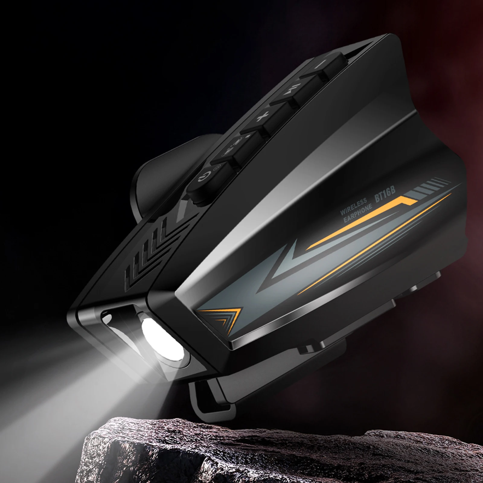 

Motorcycle Helmet BT Headset with Flashlight Motorcycle Helmet Speaker Motorcycle Headphones for All Helmets