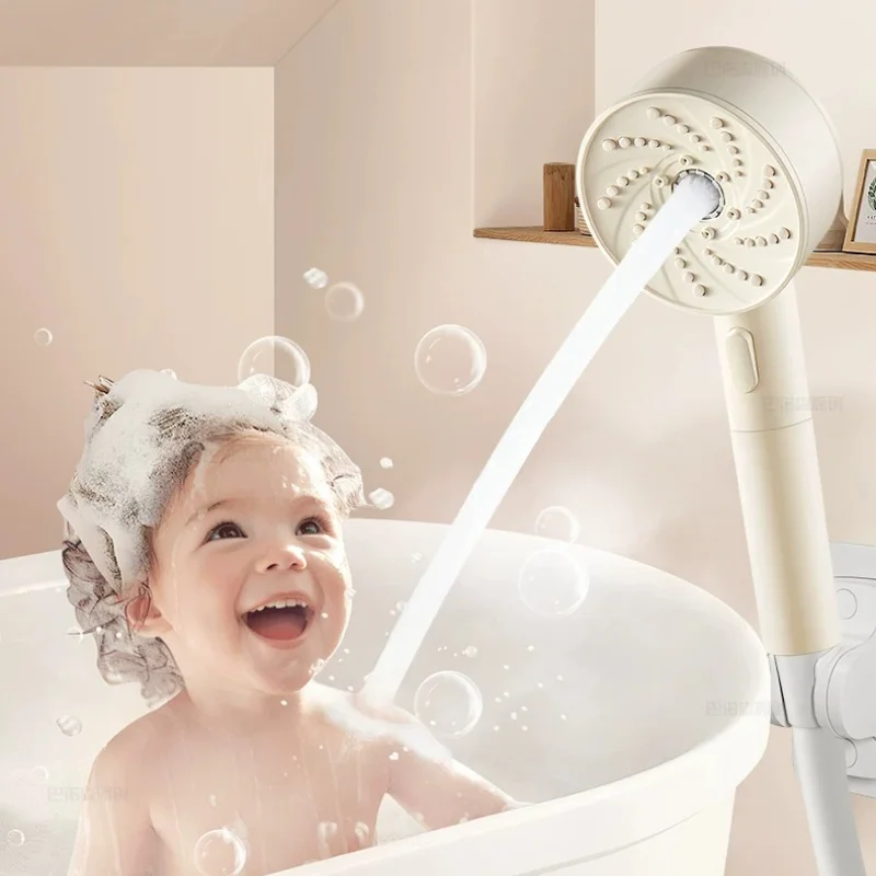 

High Pressure Shower Head with Filter Water Saving 4 Modes Adjustable Shower Heads Water Massage Sprayer Bathroom Accessories