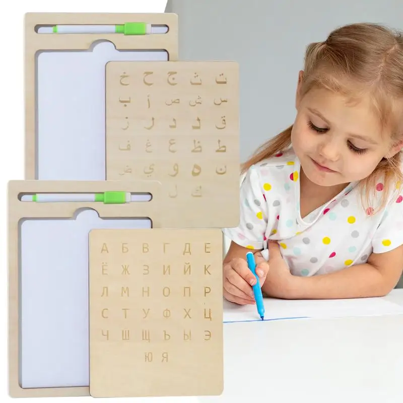 لوحة كتابة روسية للأطفال لوحة أبجدية خشبية لتعلم الحروف أداة تعليمية تفاعلية ممتعة للأولاد والبنات لعبة رسم لـ