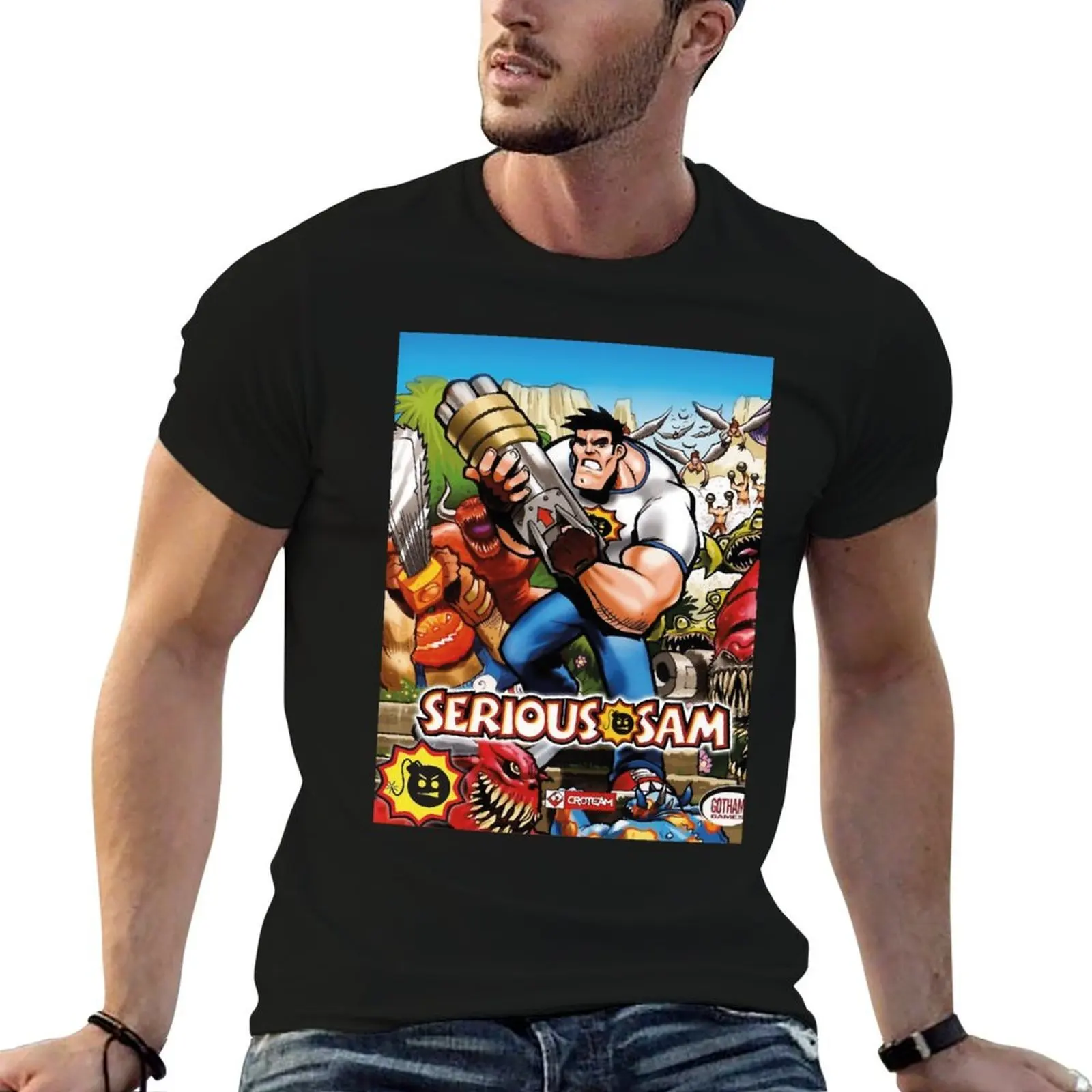 Serious Sam T-Shirt oversize t-shirts man anime outfits for men