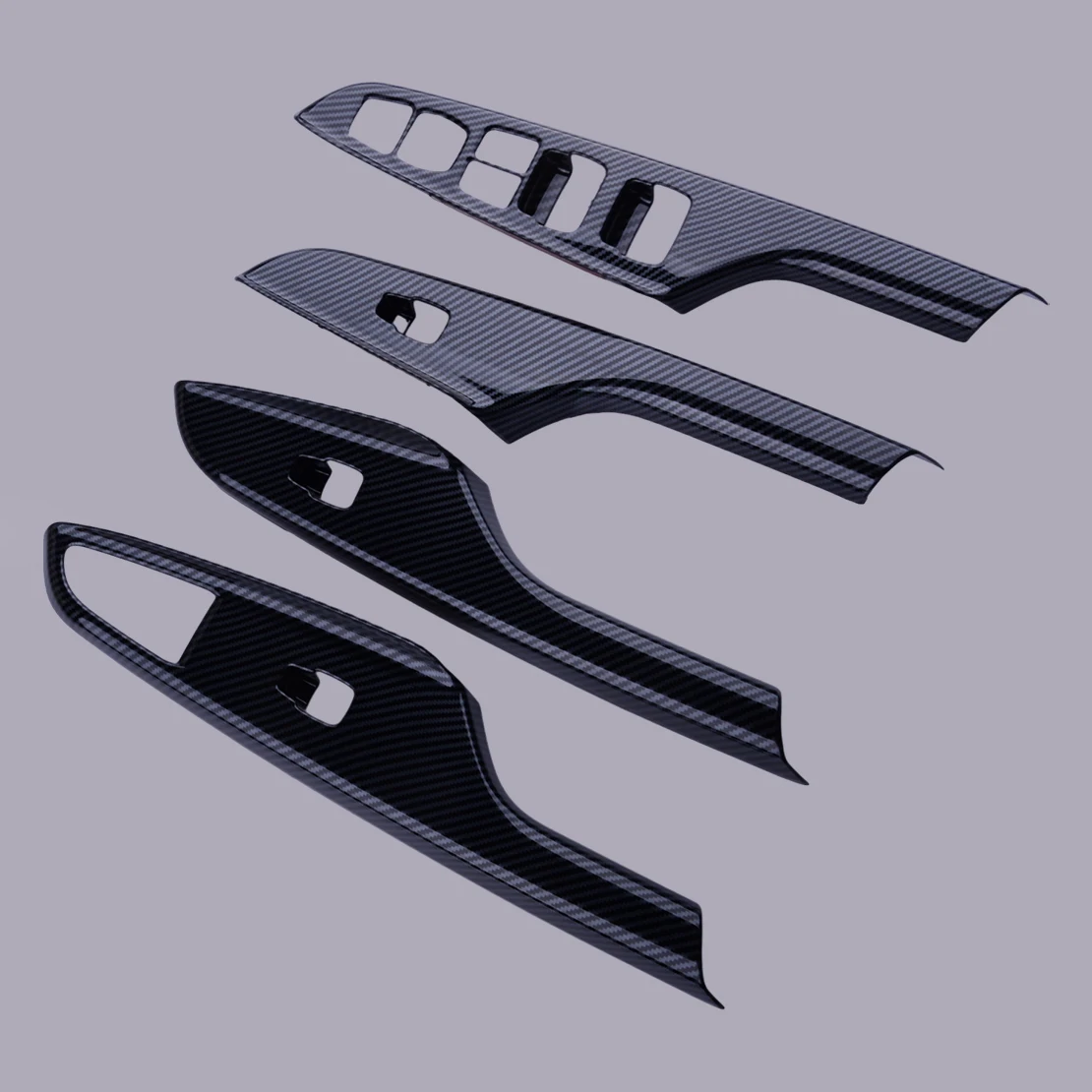 

1 Set Door Window Switch Control Panel Cover Trim Black Carbon Fiber Style ABS Fit for Hyundai Kona 2018 2019 2020 2021 2022
