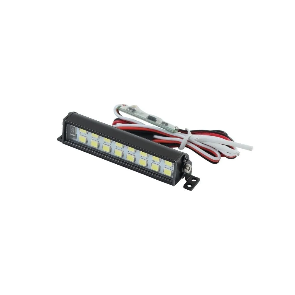 Barra de luz para carro rc, escala 1/10, multi-tamanho, super brilhante, led, lâmpada de teto, controle ch3, rastreador rc, luz de carro para scx10 d90 trx 4