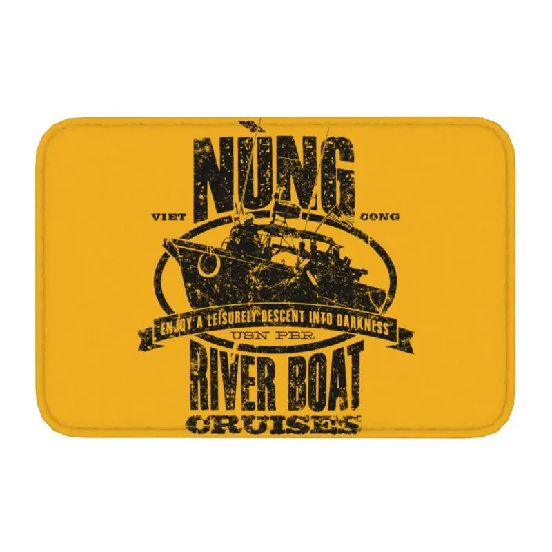 Nung River Boat Cruises Front Door Mat Anti-Slip Indoor Absorbent Vietnam War Veteran Doormat Floor Bath Entrance Rug Carpet