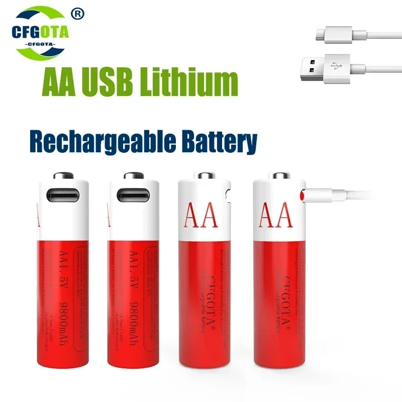 

AA usb 1.5v battery lithium battery rechargeable battery used for remote control mouse toys, etc baterias recargables aa