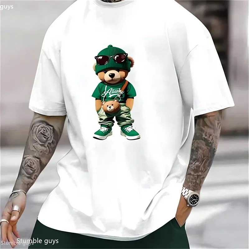 Sommer Herren Übergrößen Streetwear T-Shirt Anime Grafik Locker Kurzarm Atmungsaktiv Leicht Übergroße Oberteile