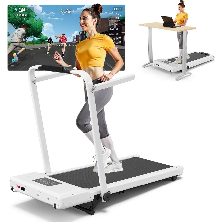 

Portable Under Desk Treadmill for Home Office and Home Use with 3.0HP Motor 300 LBS Weight Capacity LED Display Remote APP Cont