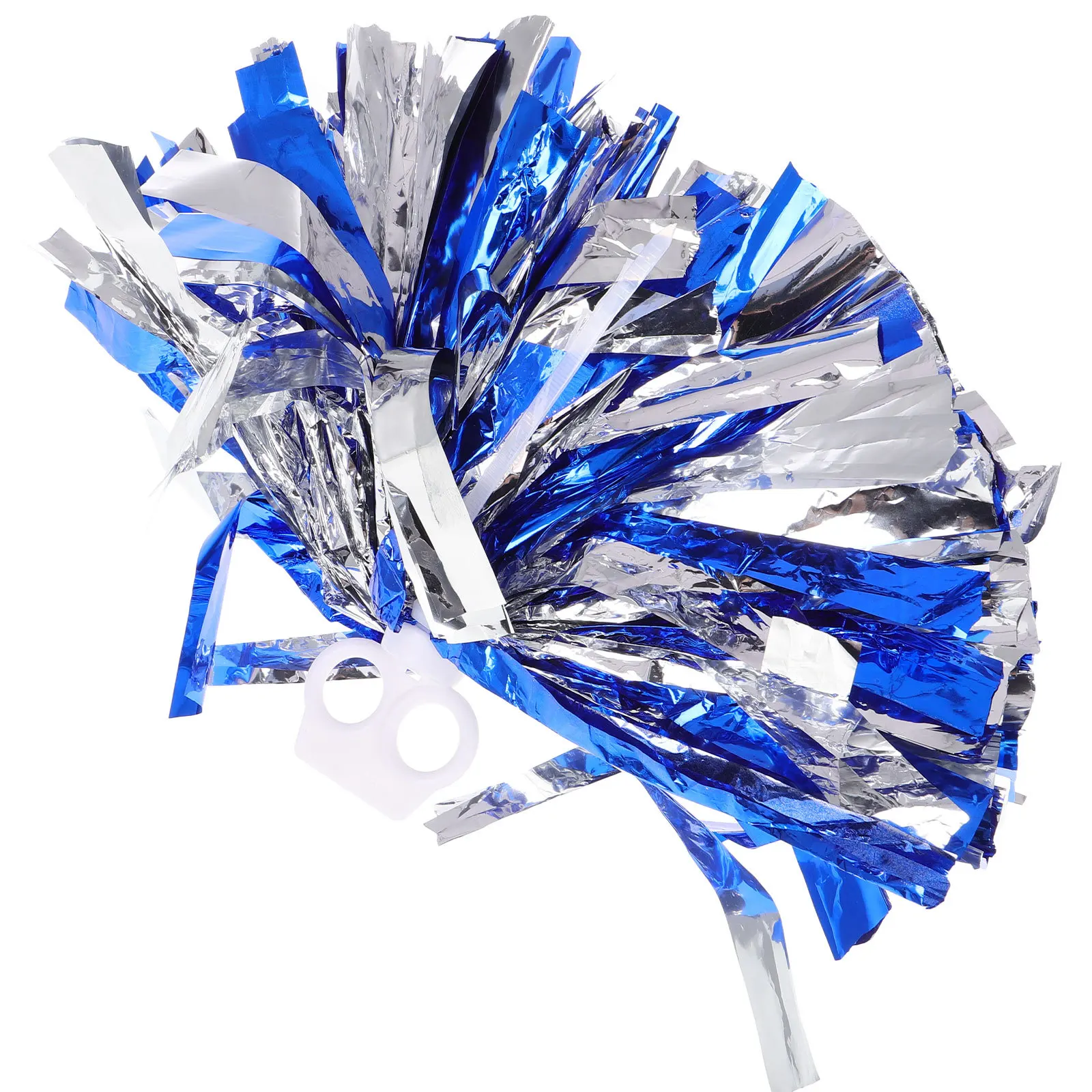 

Navy Blue Silver Cheerleading Poms Eye Catching Lightweight Comfortable School Sports Party Dance Cheering Supplies