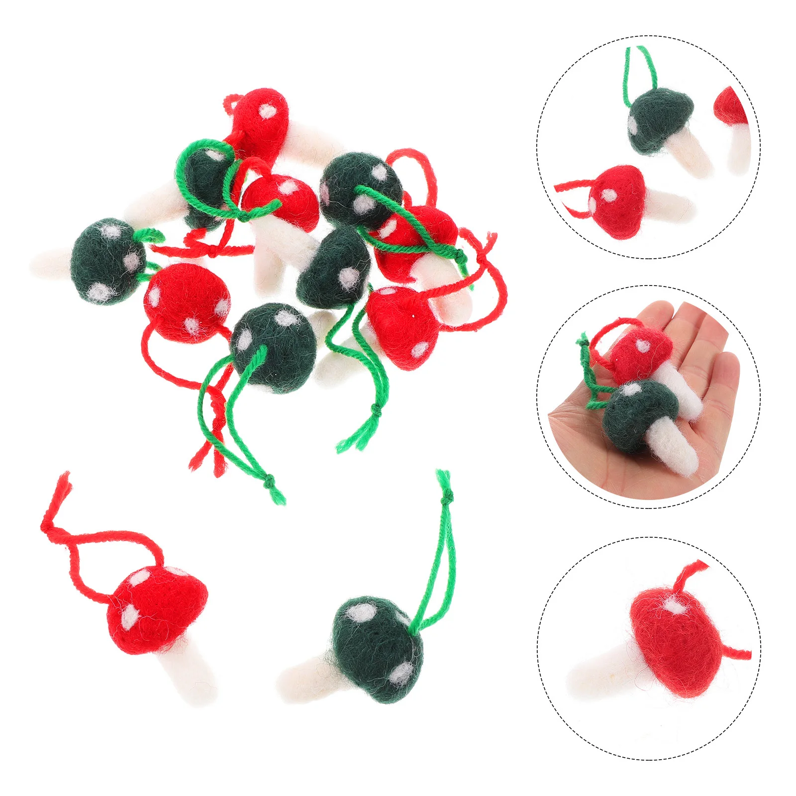 

12Pcs Bright Color Felt Mushroom Ornaments Festival Tree Hanging Decorations Holiday Mushroom Pendants Party Hanging Decoration