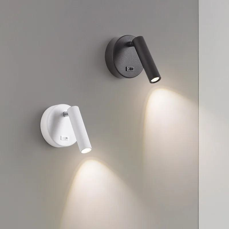 

Switch Wall Lamp Modern LED Wall Light Simplicity Spotlights Indoor Lighting Room Decor for Living Room Bedroom Bedside Sconces