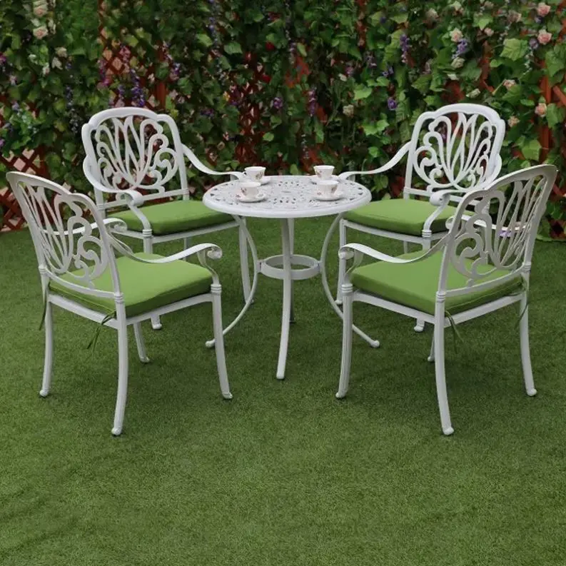 

Garden Set Cast Aluminum Outdoor Furniture Patio Dining Chair Set BBQ Table Fire Pit Ceramic Bbq Set for Backyardpromote sales