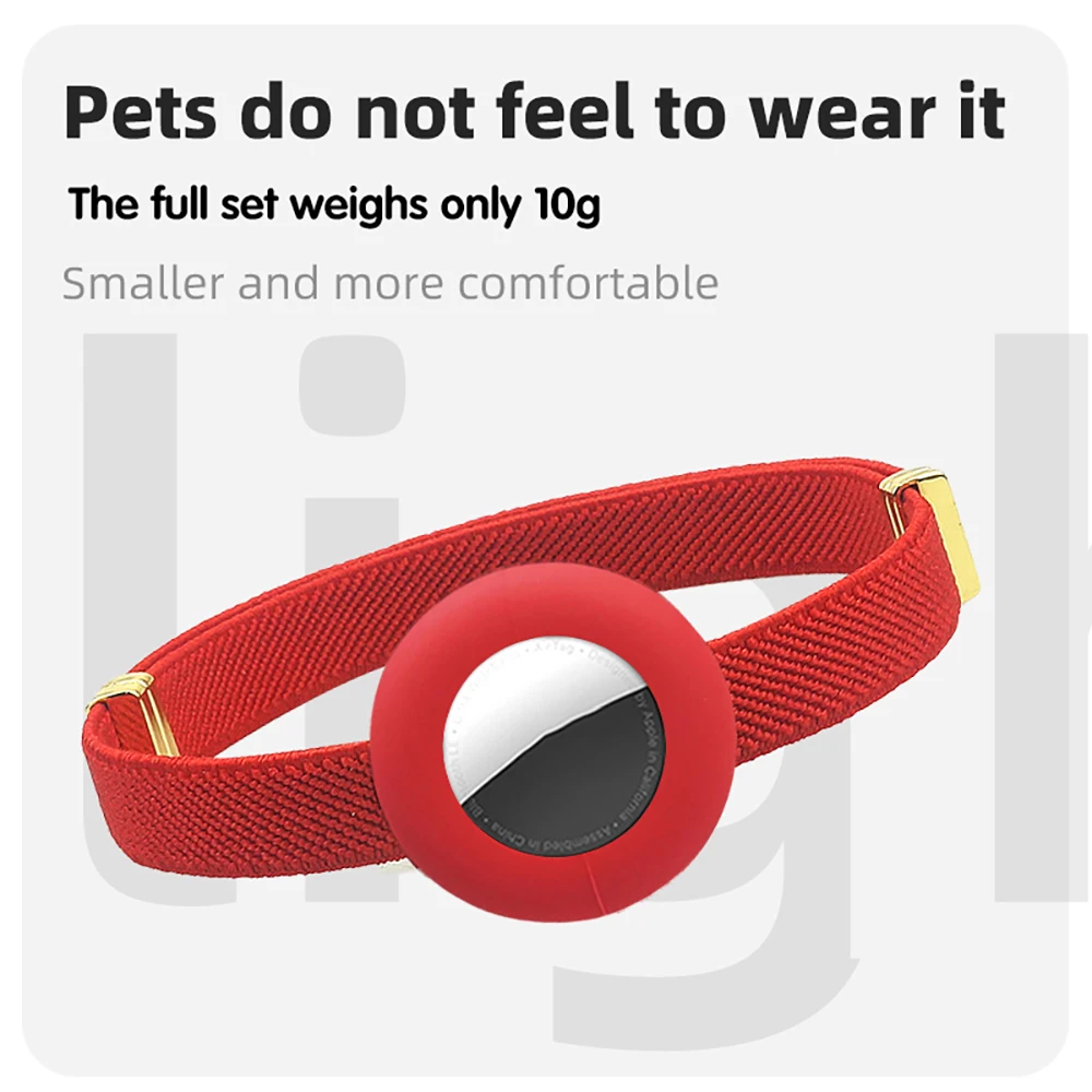 Cute Breakaway Cat Collar Elastic GPS Tracker Kitten Collar with Air Tag Holder Case Adjustable 5-12in Pets Collars for Cats - view 4
