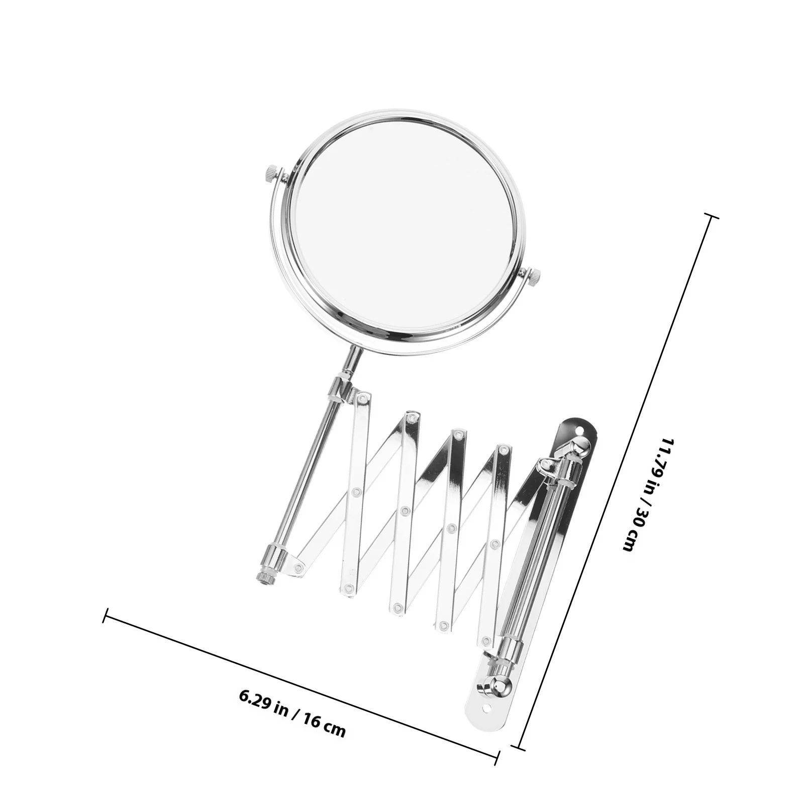 6 Inch Swivel Mirrors Retractable Makeup Wall Mount Shaving Extendable Bathroom