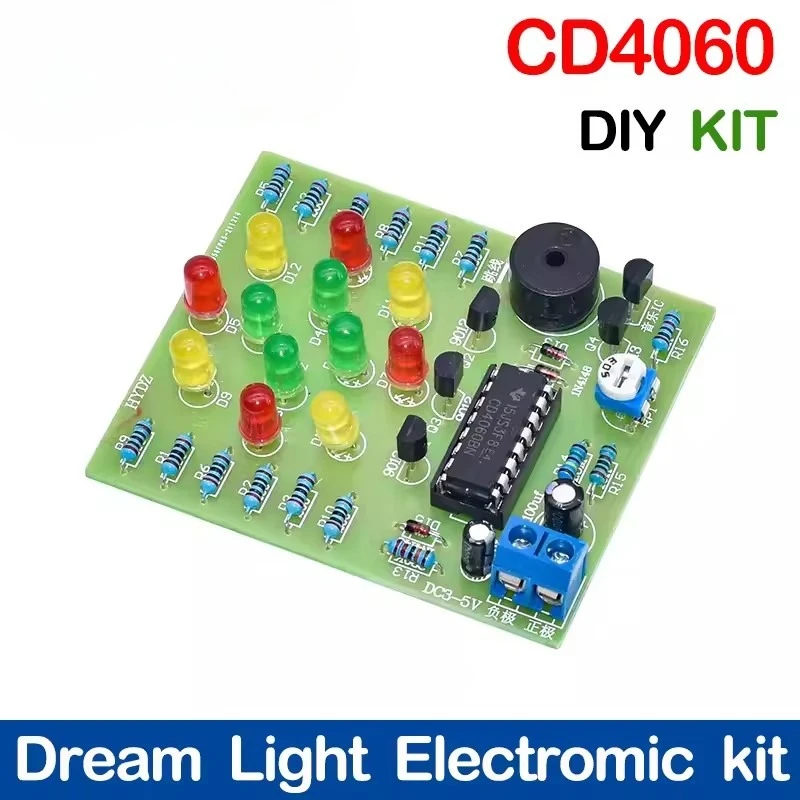 Mini CD4060 Music Control LED Lantern DIY Kit Sound Activated Rhythm Lamp For STEM Teaching Electronic Experiment
