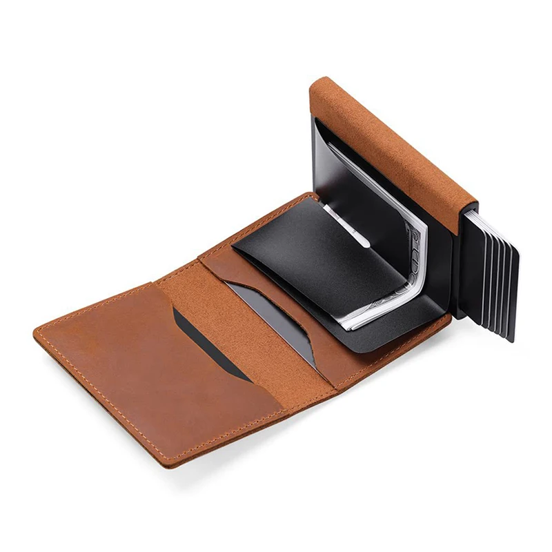 Para apple airtag carteira masculina de fibra carbono moda id titular do cartão de crédito rfid fino airtag slide carteira designer titular do cartão